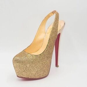 Christian Louboutin daffodile glitter sling back 39.5